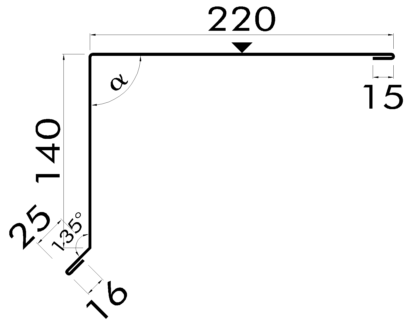 Pult/Ortgang 220/140 0,75mm RAL7016