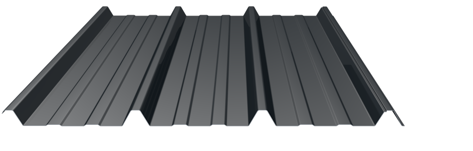 Trapezprofil 45-333S Stahl 0,75mm RAL7016 25µm PE RSL Dach mit Wasserfalle