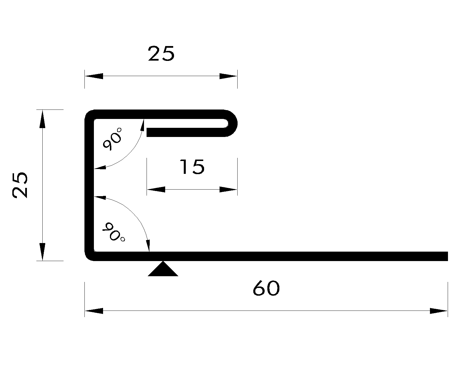 Einsteckprofil 0,75mm RAL7016