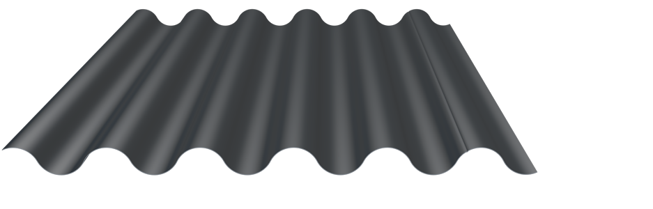 Wellblech 55-177 Stahl 0,75mm RAL6011 25µm PE RSL Dach mit Wasserfalle Universalvlies