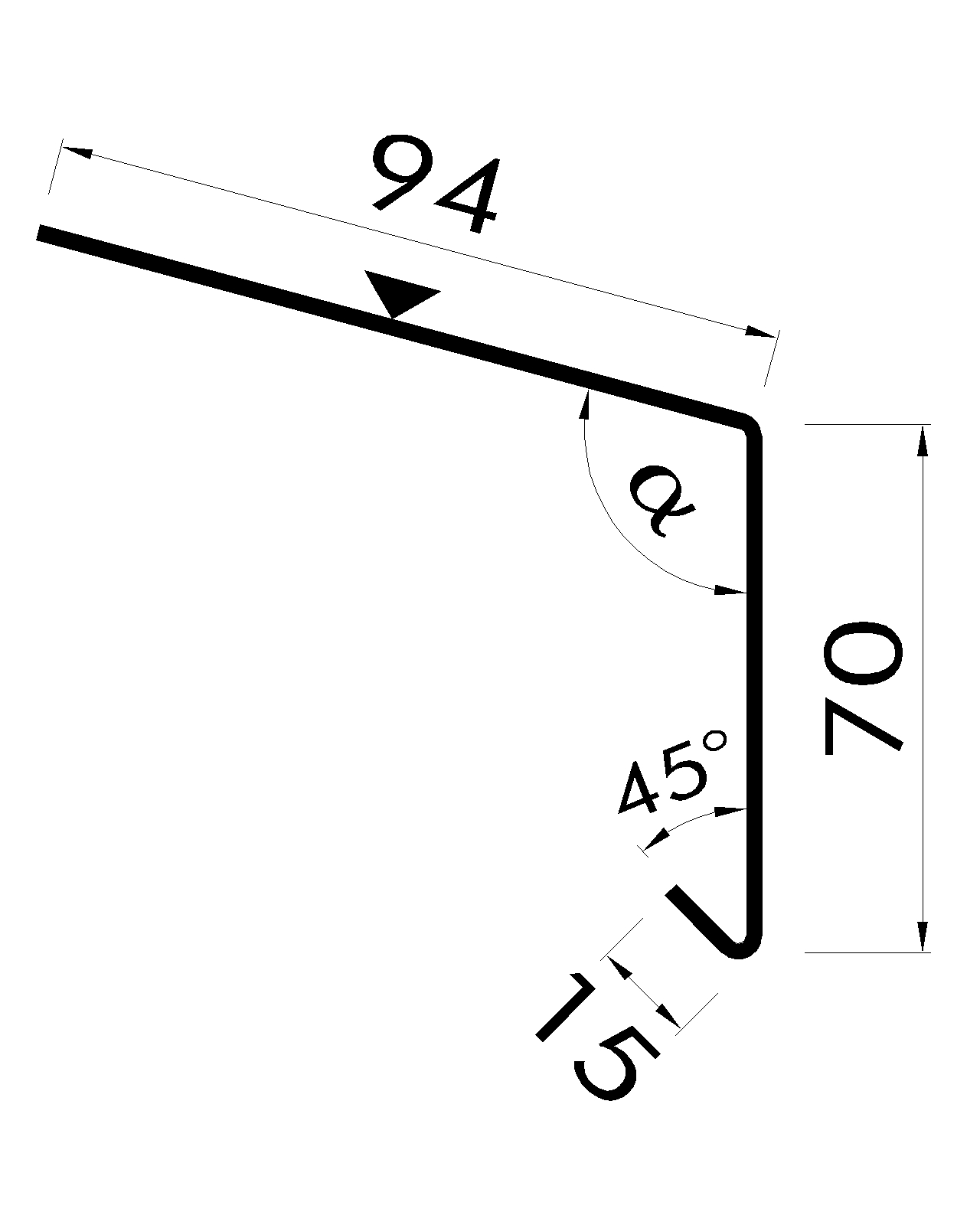 Einlaufblech 0,75mm RAL 7016