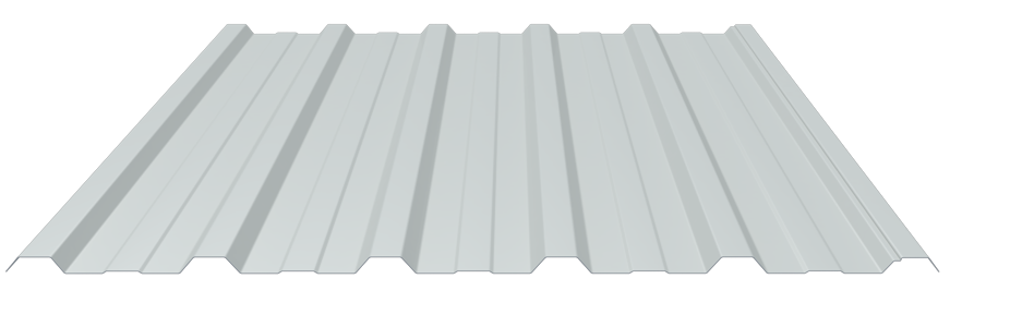 Trapezblech 22-214 Alu 0,7mm RAL9002 25µm PE RSL Dach mit Wasserfalle Universalvlies mit Schutzfolie