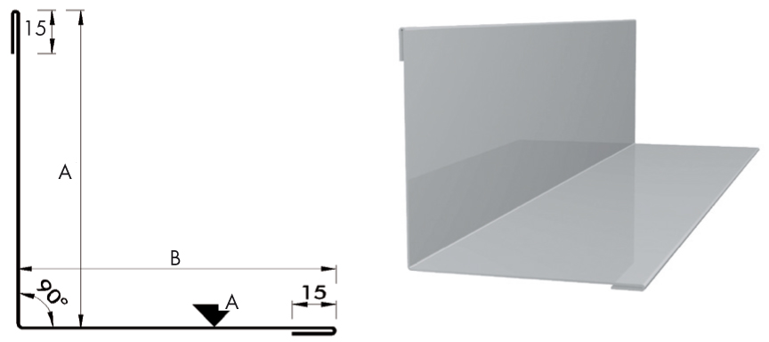 Inneneckprofil  110/110 Stahl 0,75mm RAL3009